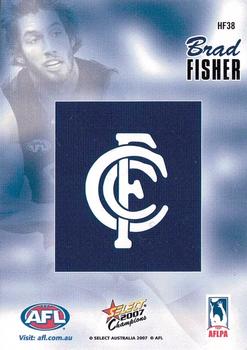 2007 Select AFL Champions Signature Series - Holographic Foils #HF38 Brad Fisher Back